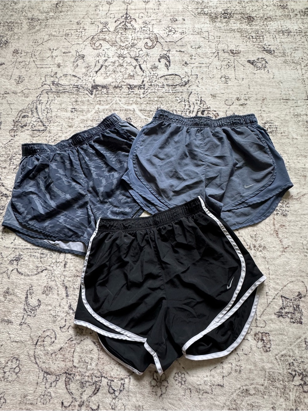 Nike Dri-FIT Athletic Shorts Set — Black & Slate Blue